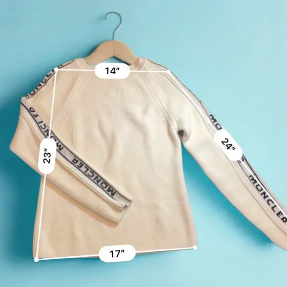 AUTHENTIC Moncler Logo Tape Pullover Sweater - Cream/Ivory - Picture 5 of 8